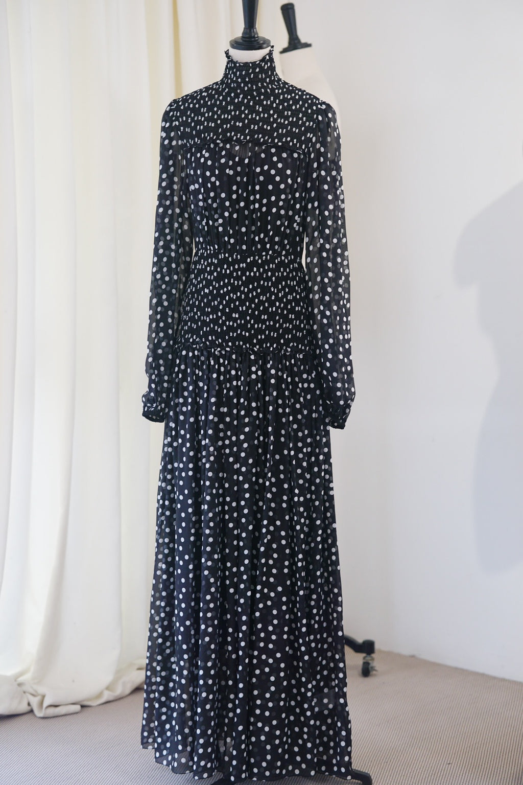 SS 24 Sicilian polka dot waisted silk dress